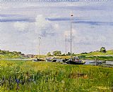 William Merritt Chase Famous Paintings - At The Boat Landing